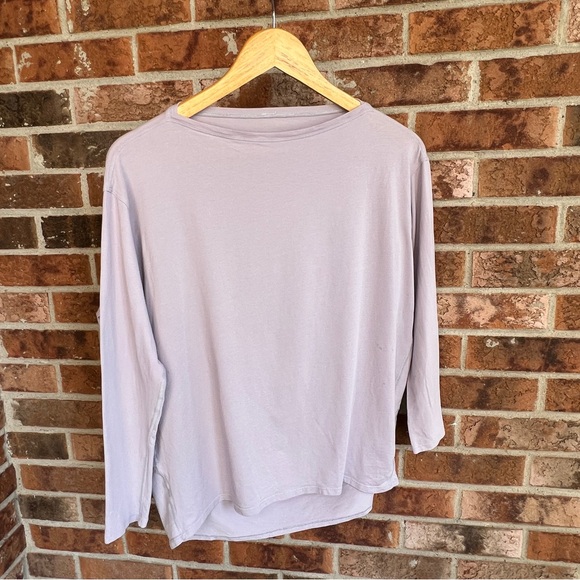 Lululemon ^* 2022 Back In Action  Cotton Long Sleeve Shirt Faint Lavender - Picture 3 of 11